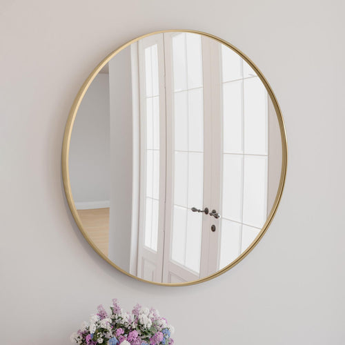 Kenna Round Wall Mirror by Design House 587188-GLD Gold