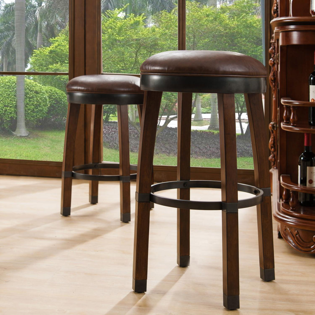Bar Stool w/Sable Faux Leather Seat by Design House 10119SN/SB Sienna