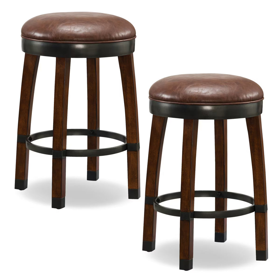 Calton Wood Cask Stave Counter Stool by Leick Home 10118SN/SB