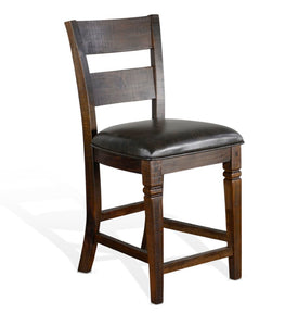 24"H Homestead Ladderback Barstool w/ Cushion Seat by Sunny Designs 1429TL2-24