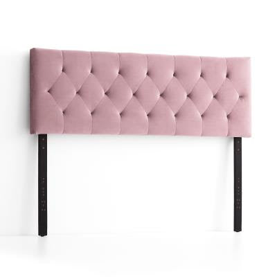 Diamond Tufted Mid Rise Velvet Headboard Full/Full XL Rose by Malouf