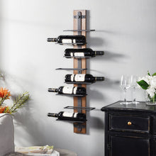 Load image into Gallery viewer, Wood &amp; Metal Wall Wine Holder by StyleCraft WI52113
