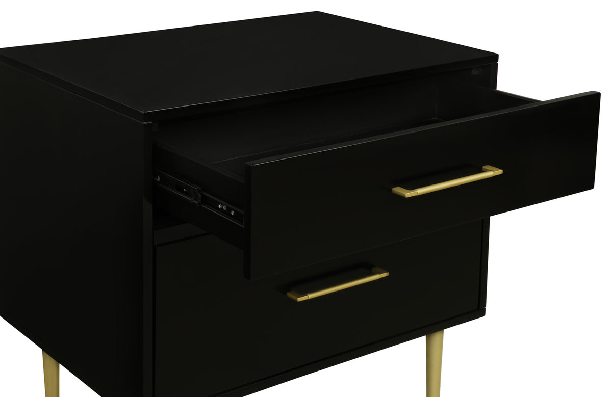 Gwyneth Glam Black 2 Drawer Night Stand by Linon/Powell 21315BLK01U ...