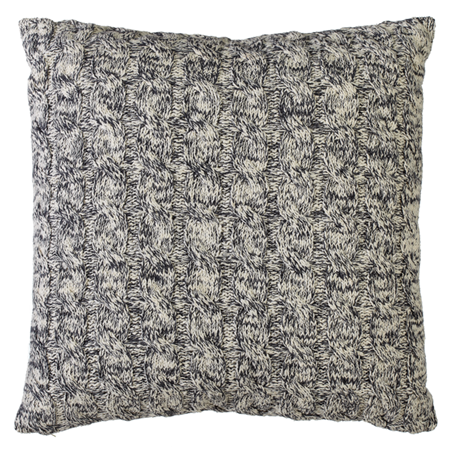 Marbled Chunky Cable Knit Floor Pillow with Leather Handle by Ganz