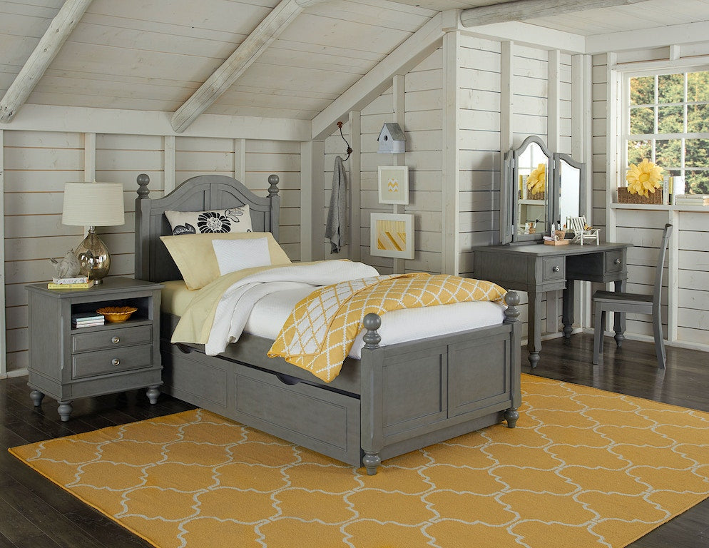 Lake House Payton Wood Twin Bed with Trundle by Hillsdale Furniture 2010NT Stone