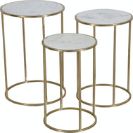 Riviera Round Marble Accent table by Jofran 2130-39 As is