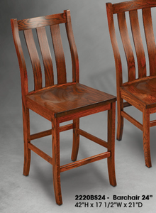 Oak 24" Washington Bar Chair by Woodco Furniture 2220BS24OAK AO