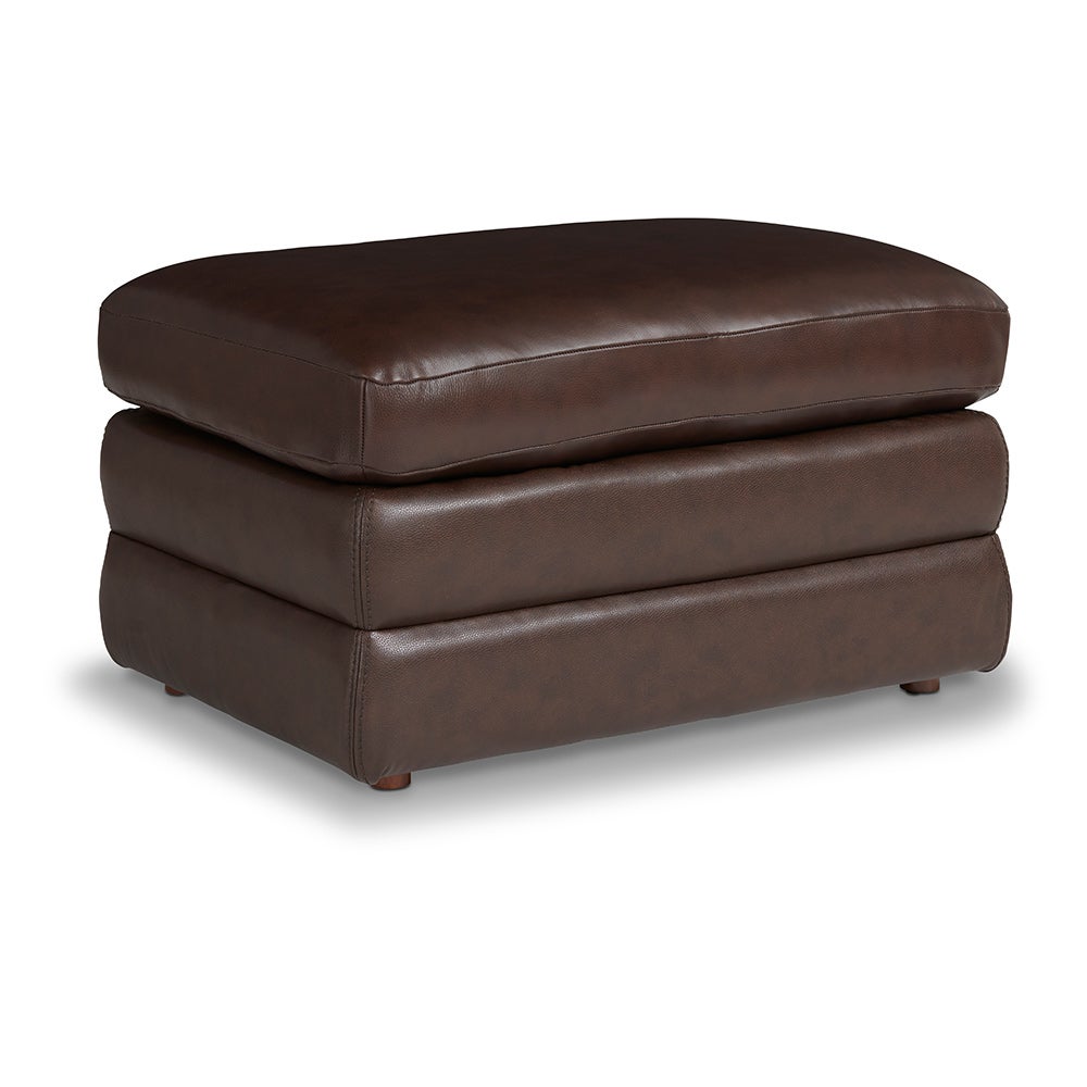 Miles Leather Ottoman by La-Z-Boy Furniture 247-692 LB178178 Walnut Discontinued leather & styler