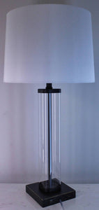 Glass Table Lamp with USB Port by Home Accents 23557B