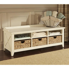 Load image into Gallery viewer, *Hearthstone Cubby Storage Bench in Rustic White by Liberty Furniture 282-OT47