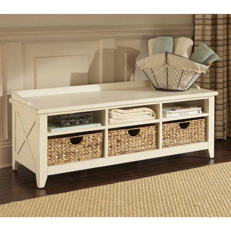 *Hearthstone Cubby Storage Bench in Rustic White by Liberty Furniture 282-OT47