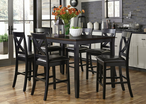 Thornton 7 Piece Gathering Counter Height Table Set by Liberty Furniture 464-CD-7GTS Black/Brown