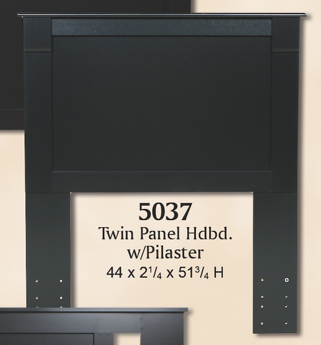 Black Twin Panel Headboard w/ Pilaster by Perdue 5037-Discontinued