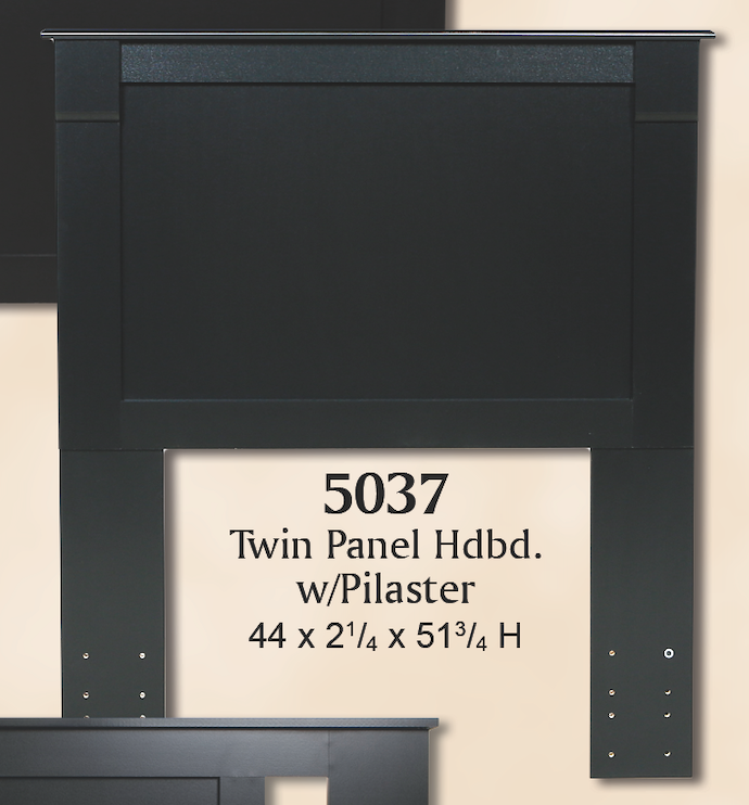 Black Twin Panel Headboard w/ Pilaster by Perdue 5037