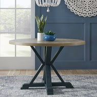 Lakeshore Single Pedestal Table by Liberty Furniture 519NY-T4848 Navy Discontinued
