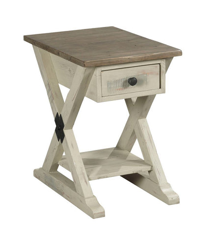 Reclamation Place Trestle Chairside Table by Hammary Furniture 523-916W