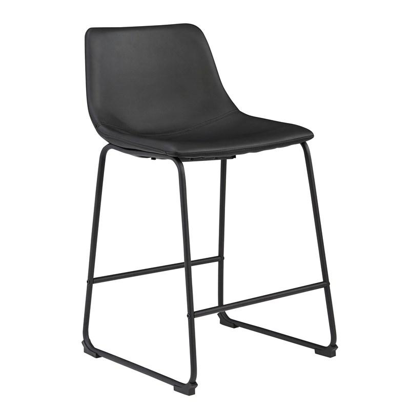 Centiar Upholstered Counter Height Barstool by Ashley Furniture D372-624 Black