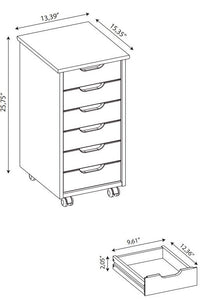 Rudy 6 Drawer Grey Rolling Storage Cart by Linon/Powell 98940GRY01