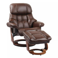 Nicholas Recliner with Ottoman by BenchMaster Furniture Chocolate Brown 7963W-KM011-48