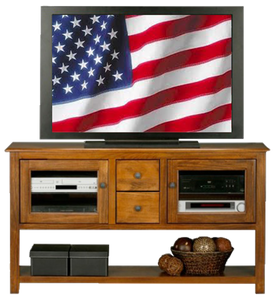 Poplar 57" TV Stand/Sofa Table in Havana Gold by American Heartland 75309 HG