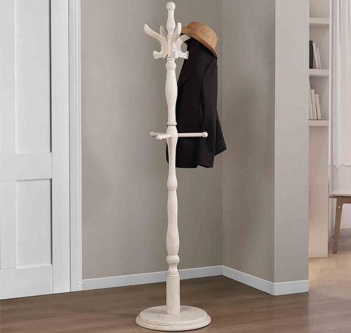Hardwood Antique White Coat Stand by Tennessee Enterprises 8807EAW