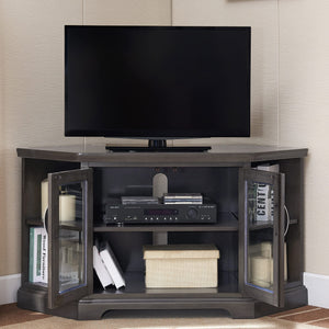 Corner TV Stand w/ Bookcase by Design House 84287 Riverstone