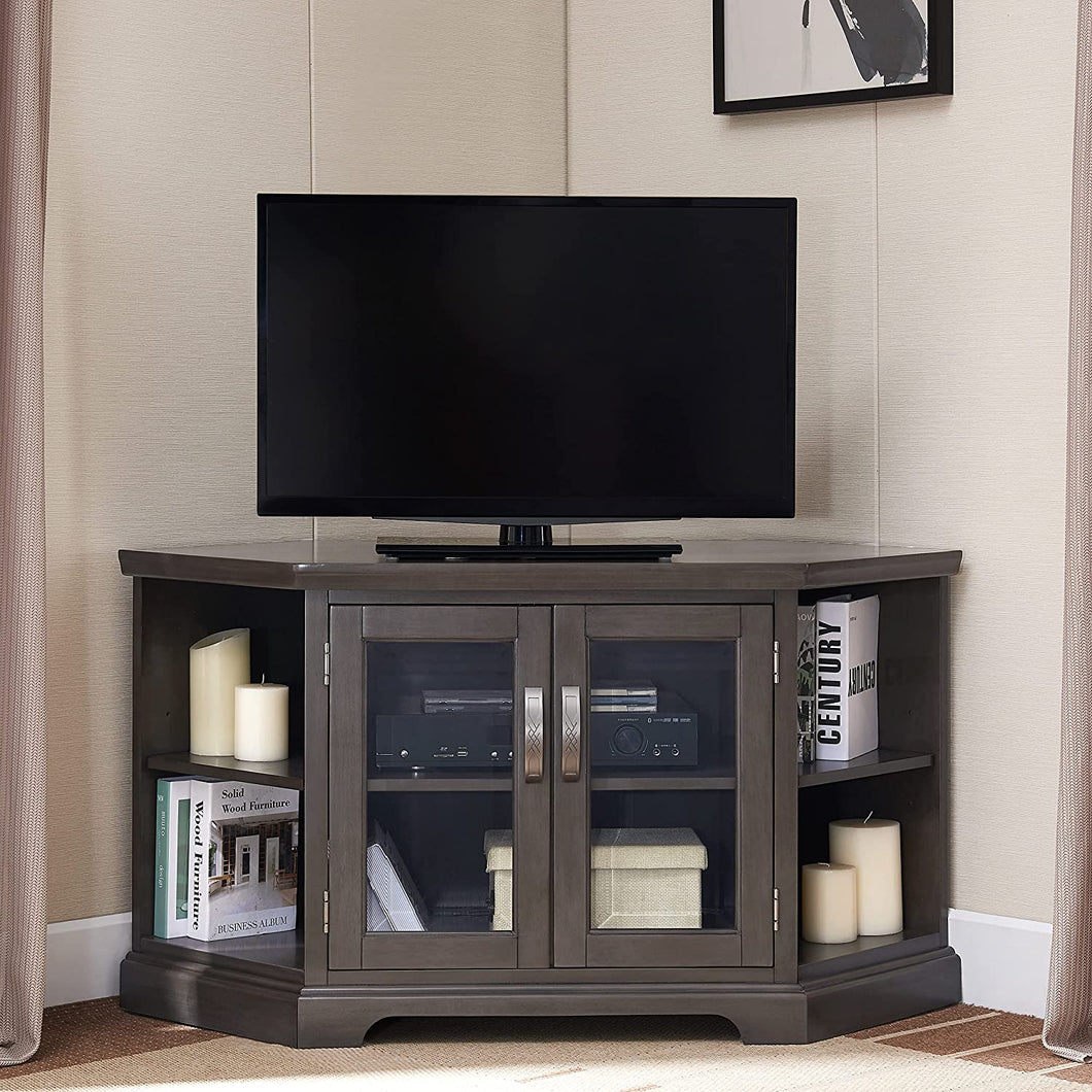 Corner TV Stand w/ Bookcase by Design House 84287 Riverstone