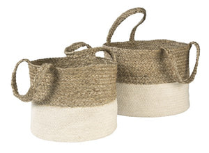 Parrish Natural/White Basket (Set of 2) by Ashley Furniture A2000435