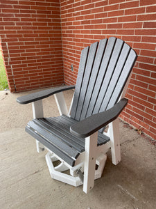Adirondack Swivel Glider by Nature's Best ASG24-DGWH-SOLID Dark Grey on White Solid
