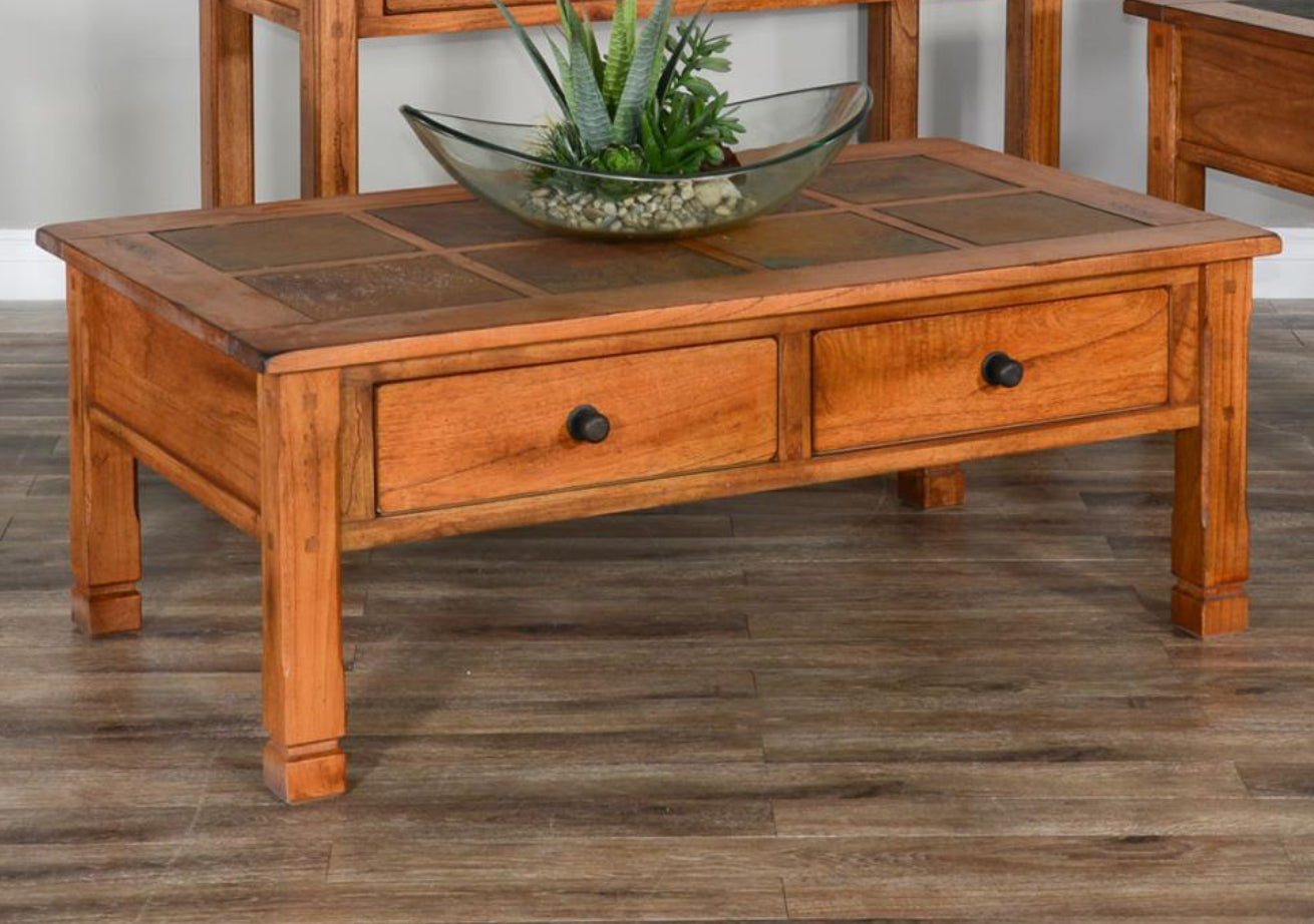 Sedona Coffee Table with Slate Top by Sunny Designs 3143RO2-C