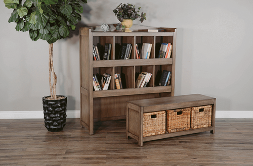 Accents Storage Bookcase with Trundle Bench by Sunny Designs 2993BU