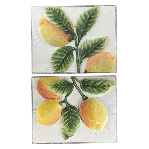 Embossed Lemon Wall Decor (Set of 2) by Ganz CB174157