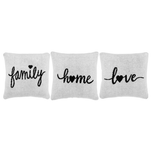 "Family, Love, Home" Knit Accent Pillow (Set of 3) by Ganz CB179130