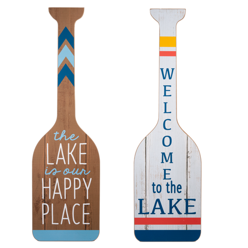 Lake Greeting Paddle Wall Decor (Set of 2) by Ganz CB179342