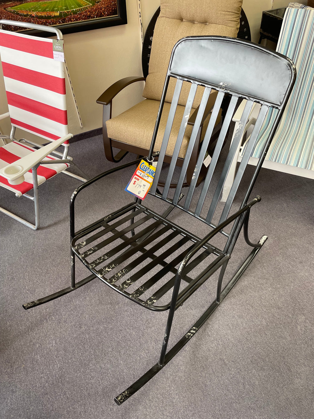 Distressed Black Outdoor Rocking Chair by Ganz 133978