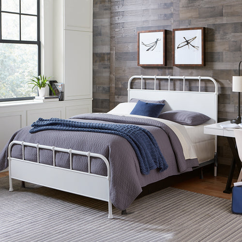 Grayson Queen Metal Headboard & Footboard without Frame Textured White by Hillsdale Furniture 2652­-500 Textured White