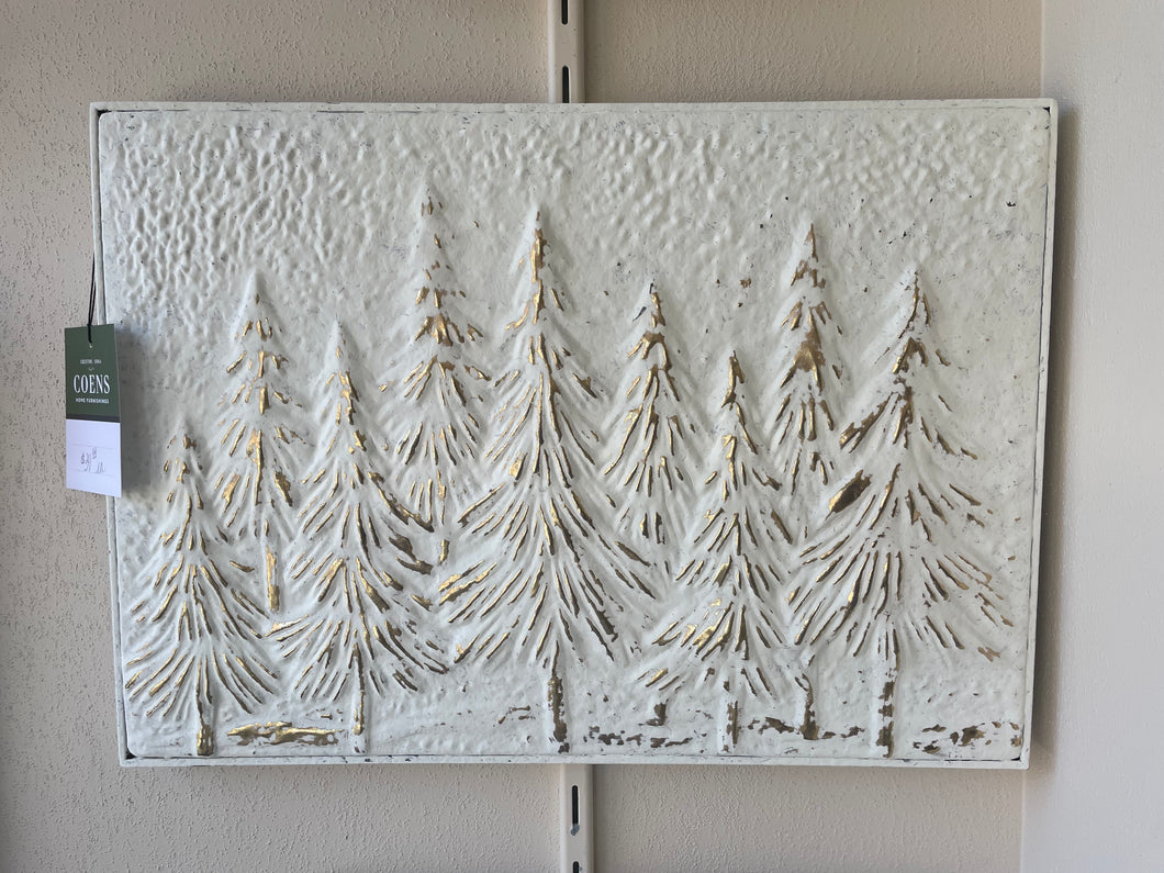White & Gold Embossed Forest Wall Decor by Ganz CX176438