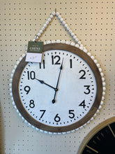 Load image into Gallery viewer, Wall Clock with Whitewash Beaded Edge &amp; Hanger by Ganz CB180004