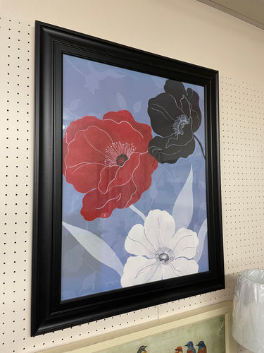 Red, Black, & White Flower Wall Art at Coen's Furniture WDRBW Discontinued