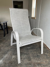 Load image into Gallery viewer, Aruba Sling Supreme Stacking Arm Chair by Telescope Casual 883020D04 Natural Pattern 20D