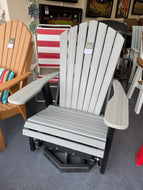 Adirondack Swivel Glider by Nature's Best ASG24-DWBL-SOLID Driftwood Grain on Black Solid