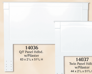 White Queen/Full Panel Headboard w/ Pilaster by Perdue 14036