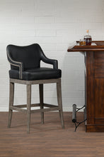 Load image into Gallery viewer, Theron Hill Wood Bar Height Return Memory Swivel Stool-Brushed Charcoal by Hillsdale Furniture 4875­-832P