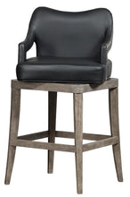 Load image into Gallery viewer, Theron Hill Wood Bar Height Return Memory Swivel Stool-Brushed Charcoal by Hillsdale Furniture 4875­-832P