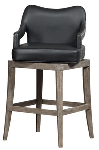 Theron Hill Wood Bar Height Return Memory Swivel Stool-Brushed Charcoal by Hillsdale Furniture 4875­-832P