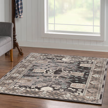 Load image into Gallery viewer, Vintage Zeigler Grey &amp; Charcoal 5&#39;x7&#39;6&quot; Rug by Linon/Powell RUGVT1758