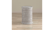 Global Archive Decker Large Drum Table by Jofran 1730-17AW Antique White Discontinued
