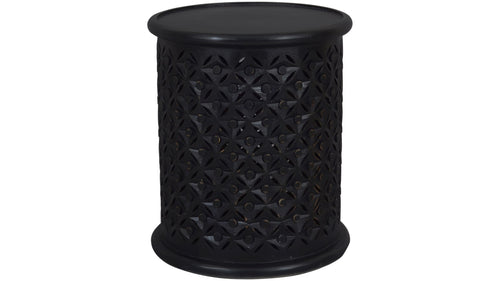 Global Archive Decker Small Drum Table by Jofran 1730-1716AB Antique Black