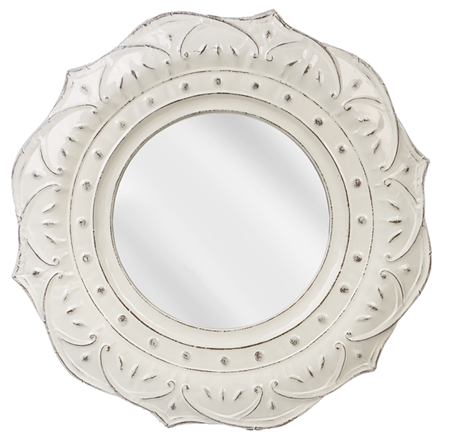 Enamel Embossed Medallion Wall Mirror by Ganz CB172673