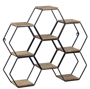 Multi Hexagon Wall Shelf by Ganz CB174107